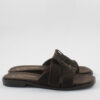 Γυναικεία δερμάτινα flat sandals BEATRIS Ι20 καφέ
