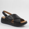 Sabino Δερμάτινα Γυναικεία Σανδάλια Flatforms μαύρα 251606