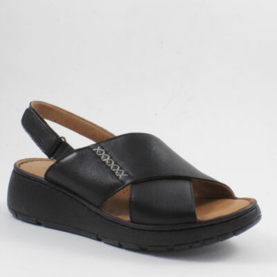 Sabino Δερμάτινα Γυναικεία Σανδάλια Flatforms μαύρα 251606
