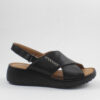 Sabino Δερμάτινα Γυναικεία Σανδάλια Flatforms μαύρα 251606
