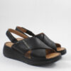 Sabino Δερμάτινα Γυναικεία Σανδάλια Flatforms μαύρα 251606