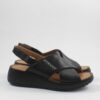 Sabino Δερμάτινα Γυναικεία Σανδάλια Flatforms μαύρα 251606