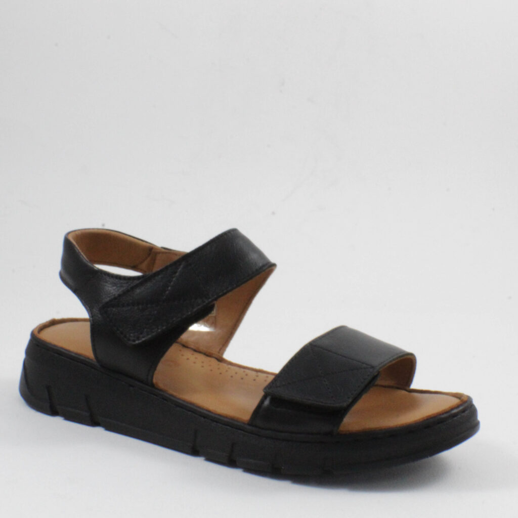 Sabino Δερμάτινα Γυναικεία Σανδάλια Flatforms μαύρα 251761