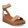 Γυναικεία δερμάτινα flatform sandals 1403 beige
