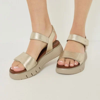 TAMARIS comfort sandals 8-88720 χρυσά