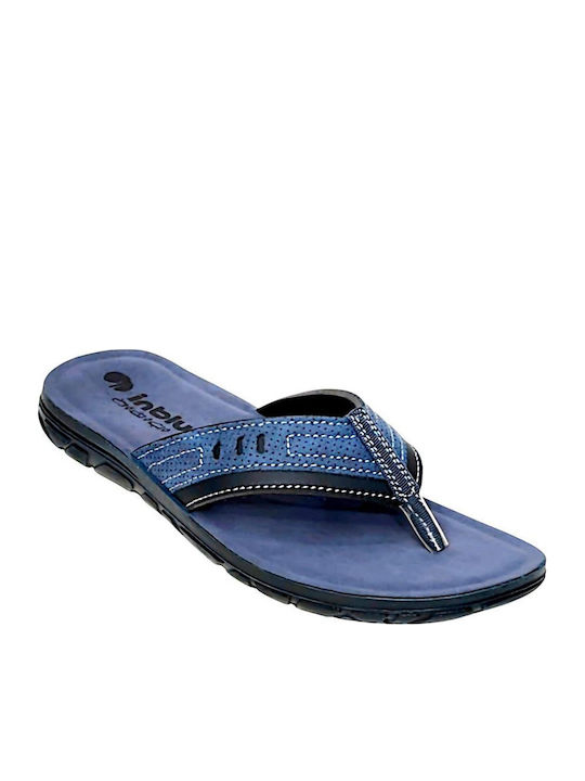 Inblu Ανδρικές δερμάτινες παντόφλες VT0002 blue