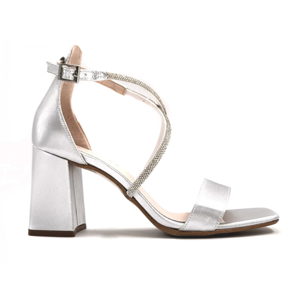 Mid heels kammenos shoes 1680 ασημί