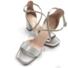 Mid heels kammenos shoes 1680 ασημί