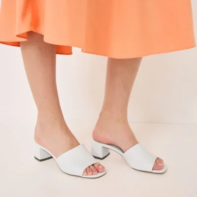 Tamaris γυναικεία Leather Mule – λευκό 1-27204