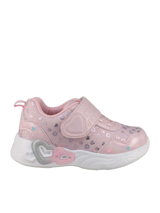 IQ Shoes Παιδικά Sneakers Ανατομικά με Φωτάκια Ροζ  92-karla 195