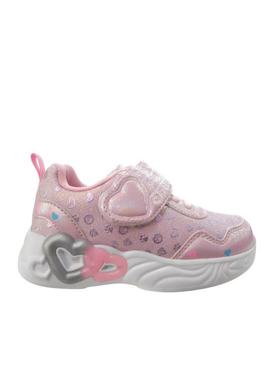 IQ Shoes Παιδικά Sneakers Ανατομικά με Φωτάκια Ροζ  92-karla 195