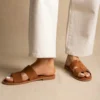 Δερμάτινα flat sandals 0147 καφέ (Αντιγραφή)