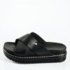 Γυναικεία flatforms με φάσα χιαστί σε μαύρη απόχρωση 240904