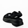 Sporty sandals με συνδυασμό υλικών και velcro σε μαύρο χρώμα 8040-19