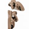 Sporty sandals με συνδυασμό υλικών και velcro σε χακί χρώμα 8040-19