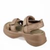 Sporty sandals με συνδυασμό υλικών και velcro σε χακί χρώμα 8040-19
