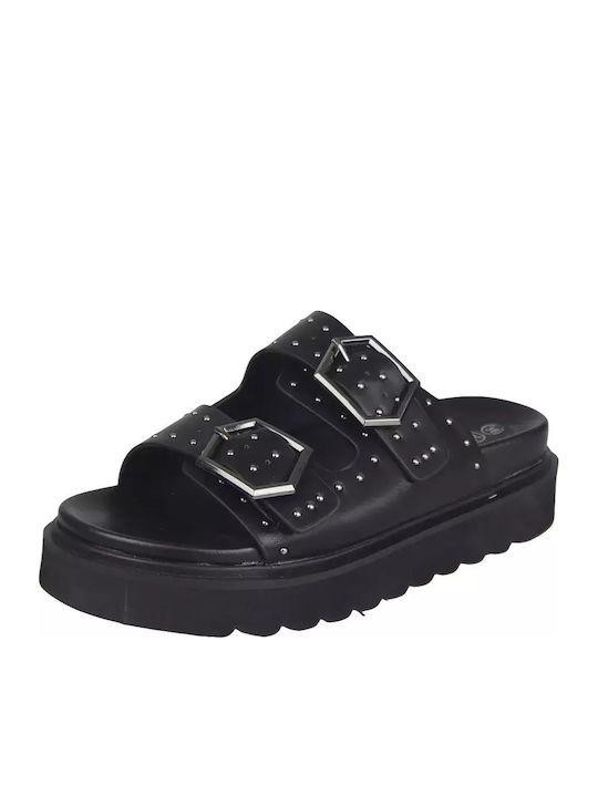 Envie Shoes Γυναικεία Σανδάλια Flatforms Μαύρα 21470
