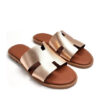 Δερμάτινα flat sandals 004 μπρονζέ