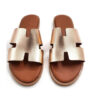 Δερμάτινα flat sandals 004 μπρονζέ