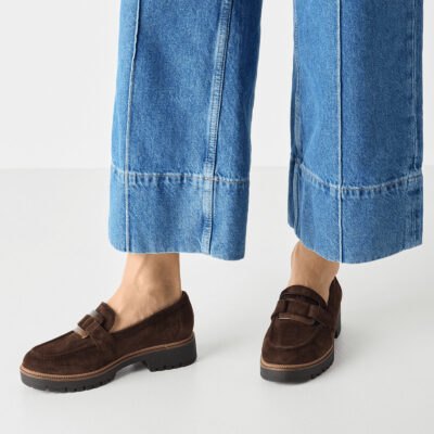 Tamaris Mocca Leather Γυναικεία Ανατομικά Δερμάτινα Loafers Καφέ (1-24722-43-304)