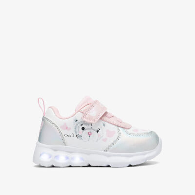 Bebe sneakers φωτάκια CONGUITOS OSSH161001 ανοιχτόχρωμο αρκουδάκι λευκό