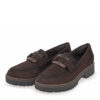 Tamaris Mocca Leather Γυναικεία Ανατομικά Δερμάτινα Loafers Καφέ (1-24722-43-304)