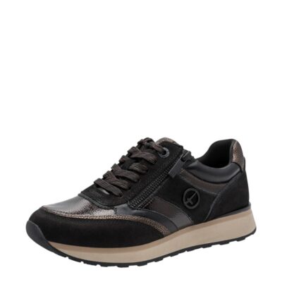 Γυναικεία Sneakers Tamaris 1-23726-43 098 μαύρο δέρμα nubuck