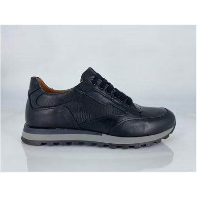 ΑΝΔΡΙΚΟ ΔΕΡΜΑΤΙΝΟ SNEAKER ΜΑΥΡΟ 105 SS