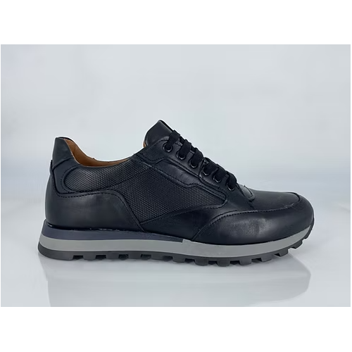 ΑΝΔΡΙΚΟ ΔΕΡΜΑΤΙΝΟ SNEAKER ΜΑΥΡΟ 105 SS