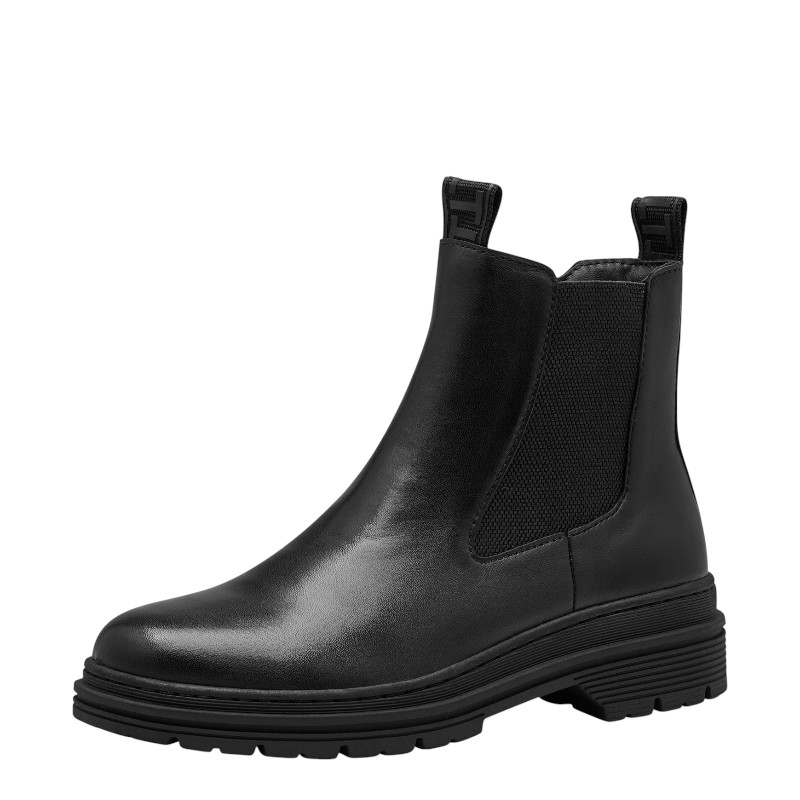 Γυναικεία μποτάκια Tamaris 1-25436-41 003 μαύρο δέρμα