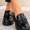 Γυναικεία Loafers 205 nio Antrin Μαύρα Λουστρίνι με Διακοσμητικό Στοιχείο