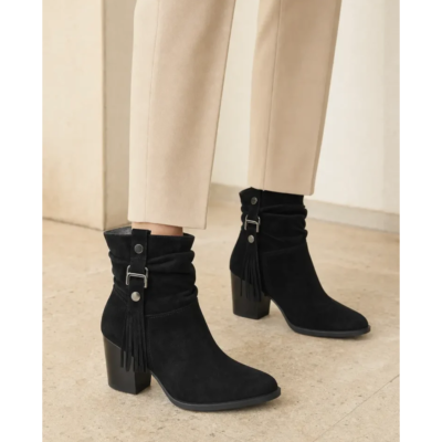 Γυναικεία Μποτάκια μαύρα suede Μ0-139