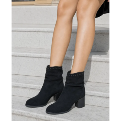 Γυναικεία Μποτάκια μαύρα suede RQ565