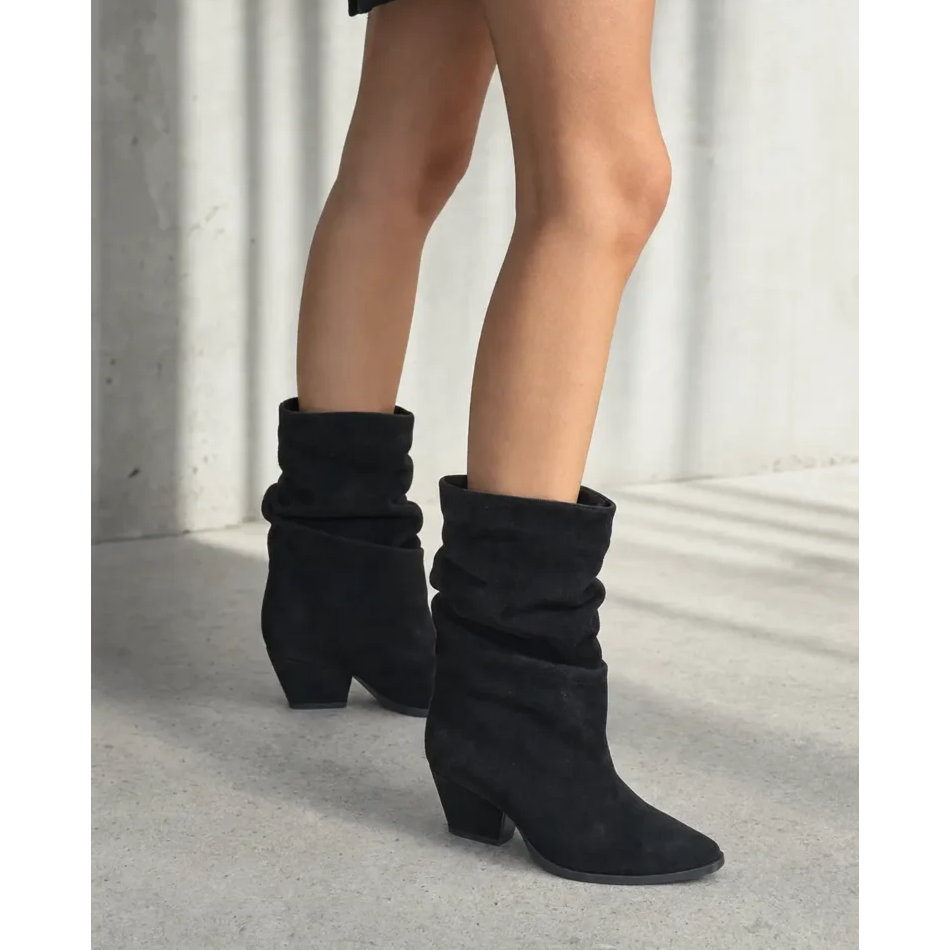 Μπότες Cowboy Suede WS206 μαύρο