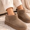 Γυναικεία Μποτάκια Taupe  24013 ENVIE Mini Boots με Γούνα