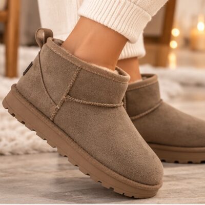 Γυναικεία Μποτάκια Taupe  24013 ENVIE Mini Boots με Γούνα