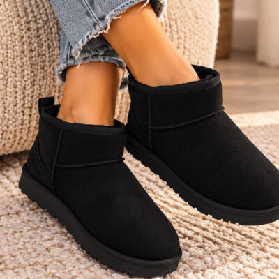 Γυναικεία Μποτάκια μαύρα 24013 ENVIE Mini Boots με Γούνα