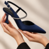 Slingback γόβα 610 μπλε