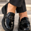 Γυναικεία Loafers 205 Antrin Μαύρα Λουστρίνι με Διακοσμητικό Στοιχείο