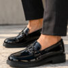 Γυναικεία Loafers 205 Antrin Μαύρα Λουστρίνι με Διακοσμητικό Στοιχείο