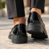 Γυναικεία Loafers 205 Antrin Μαύρα Λουστρίνι με Διακοσμητικό Στοιχείο