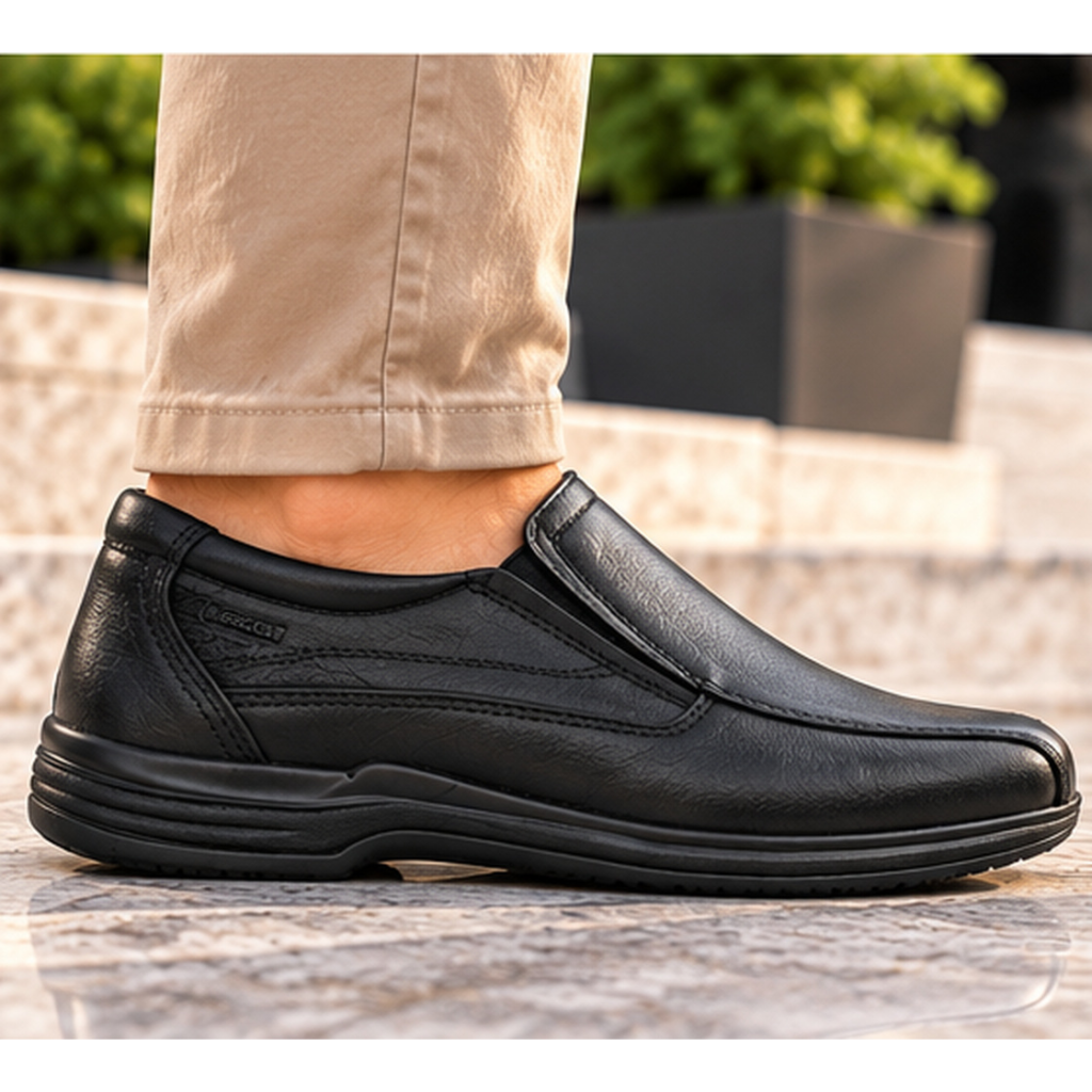 LUISETTI 37050 Ανδρικά Παπούτσια Μαύρα Slip-On – Casual Comfort
